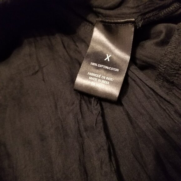 NWT 100% Cotton Black Maxi Skirt Studded Ruffle Tiered Long Addition Elle XLarge - Picture 9 of 15